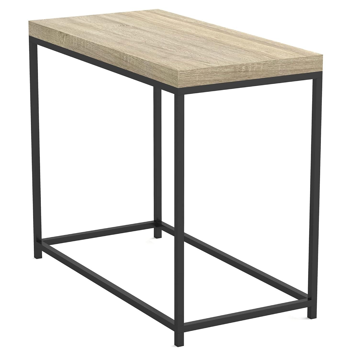 Accent Table C-shaped, End, Side, Snack, Living Room, Bedroom, Metal, Laminate, Contemporary