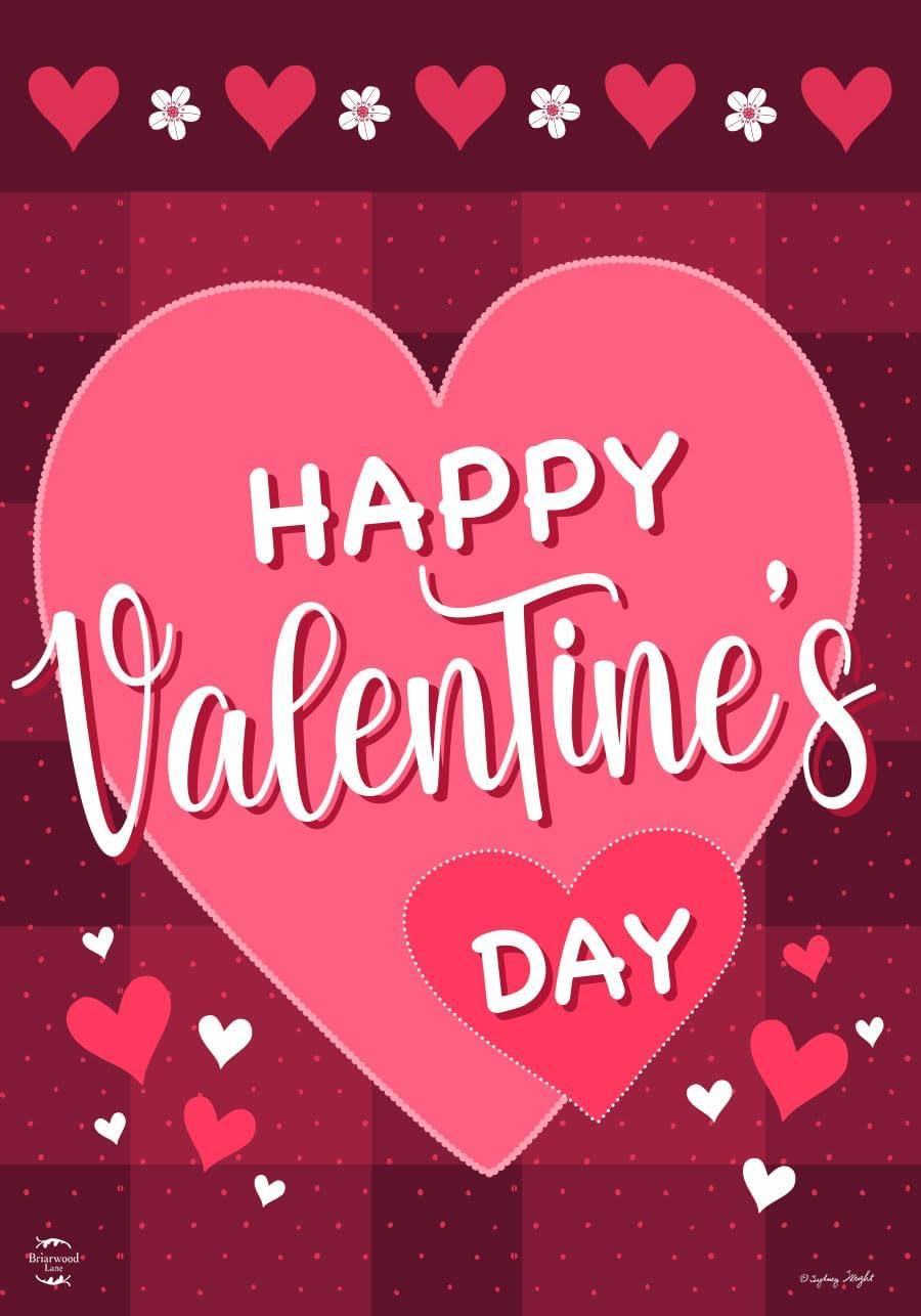 Happy Valentine's Day Double Sided House Flag 40" x 28" Briarwood Lane