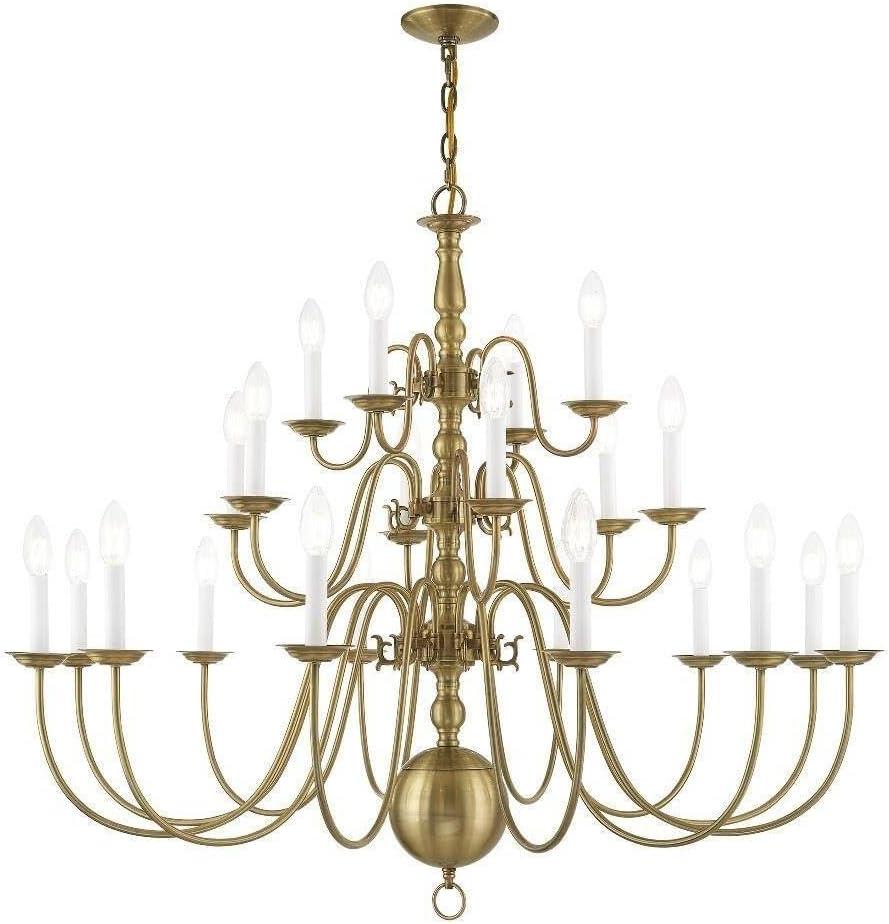 Livex Lighting Williamsburgh 22 - Light Chandelier in  Antique Brass