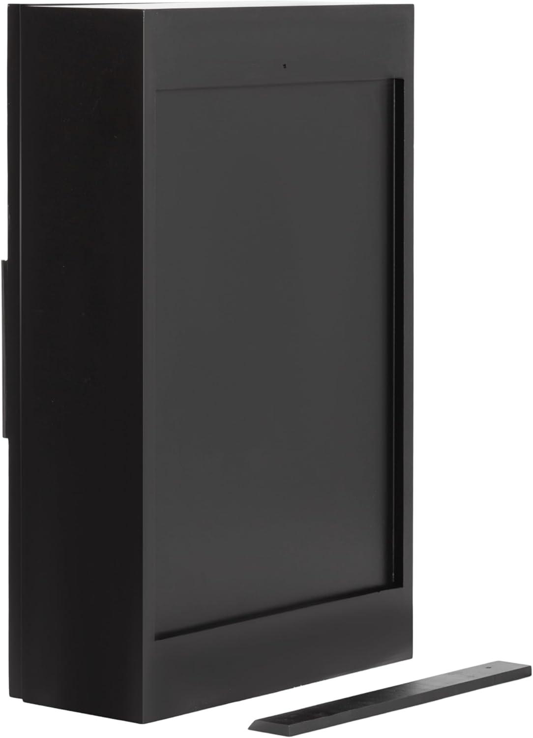 Kate and Laurel Ori Transitional Cane Wall Cabinet with Door, 15 x 7 x 24, Painted White Wood and Natural Rattan, Decorative Rattan Over the Toilet Cabinet with Three Shelves for Decor and Display