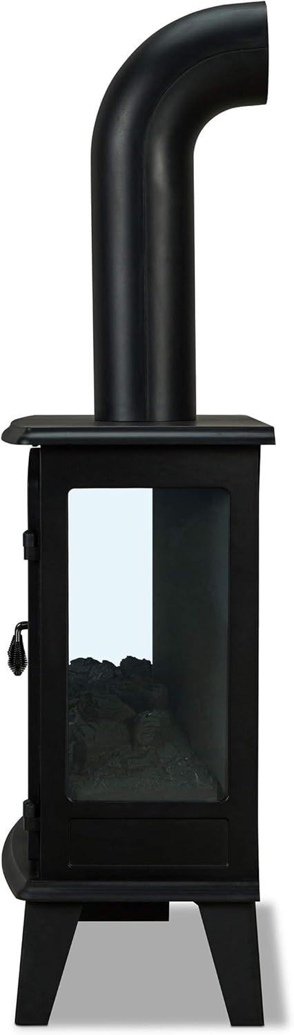 Real Flame Contemporary Metal Foster Stove Electric Fireplace in Black