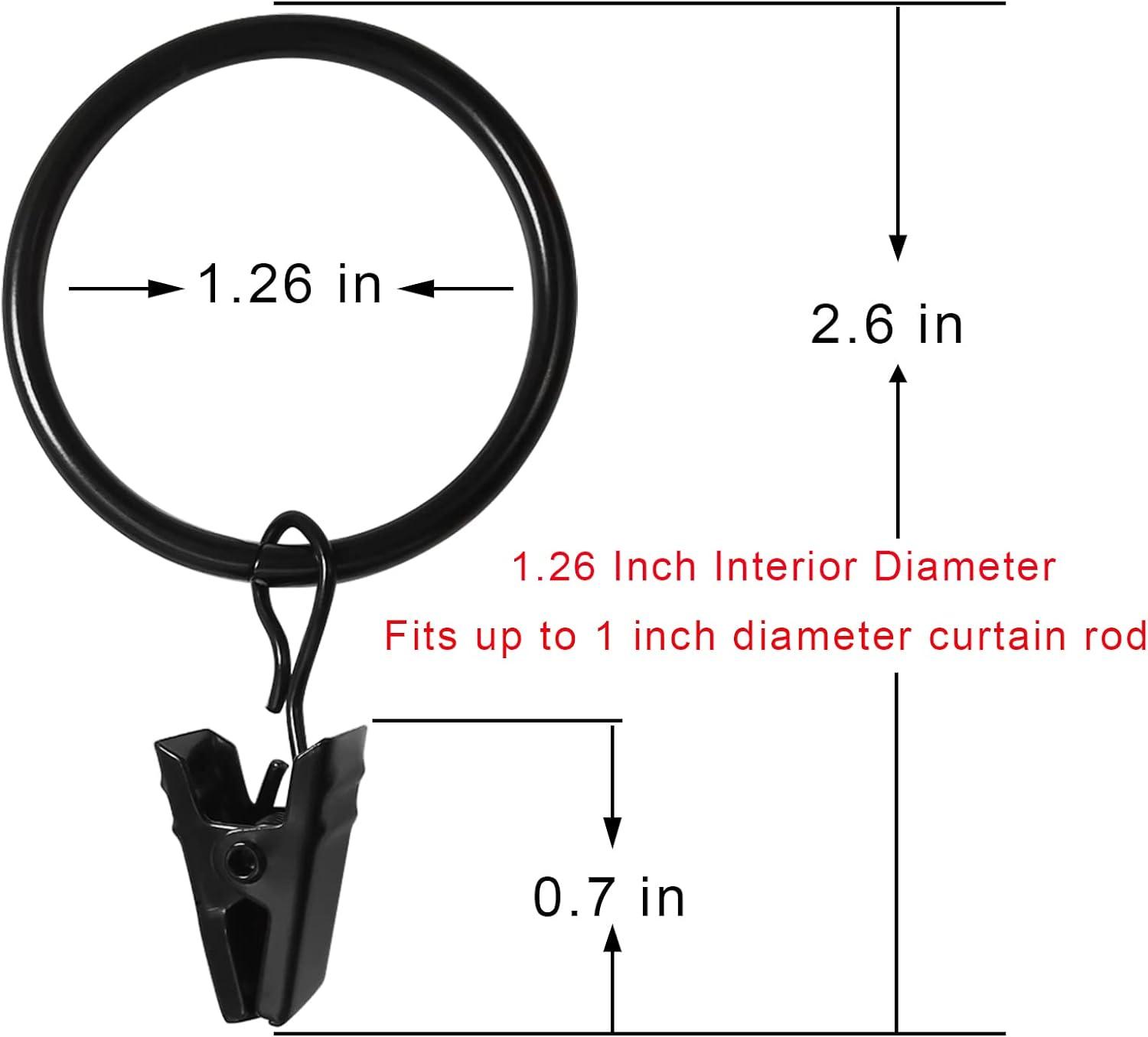 Clearance! Uscallm 40 Pack Metal Curtain Rings With Clips, Hat Clothes Clips, Drapery Clips With Rings, Drapes Rings 1.26in Interior Diameter Calf Stretch Box Unclaimed Pallets