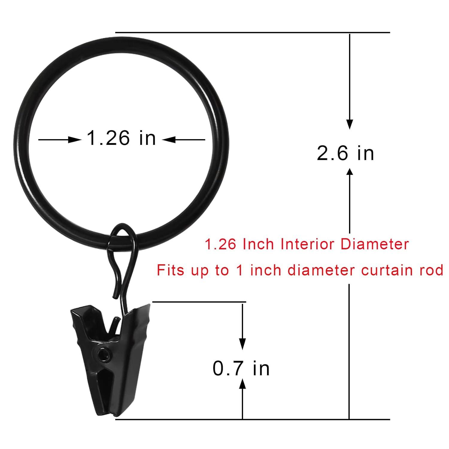 Clearance! Uscallm 40 Pack Metal Curtain Rings With Clips, Hat Clothes Clips, Drapery Clips With Rings, Drapes Rings 1.26in Interior Diameter Calf Stretch Box Unclaimed Pallets