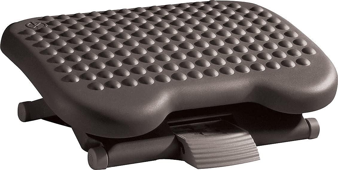 Rubbermaid Commercial 4653 Height-Adjusting Tilting Footrest, 18-1/8w x 14-1/4d x 4-1/8 to 6-5/8h, Charcoal