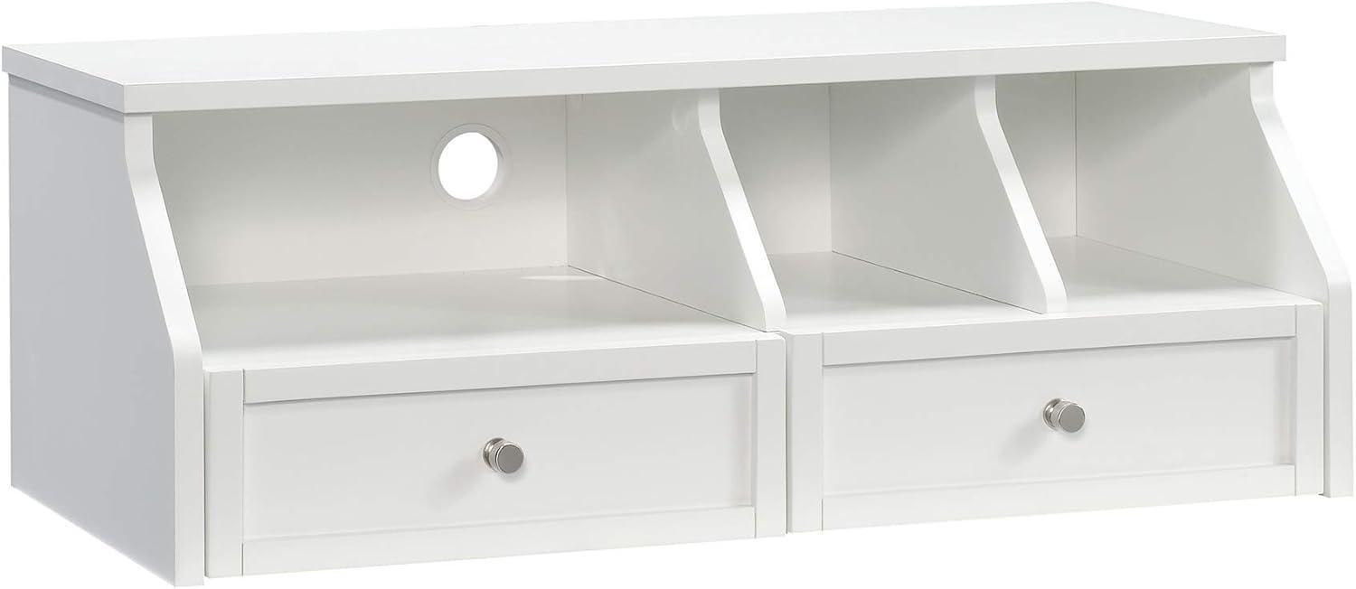 White Engineered Wood 2-Drawer Craft Organizer Hutch