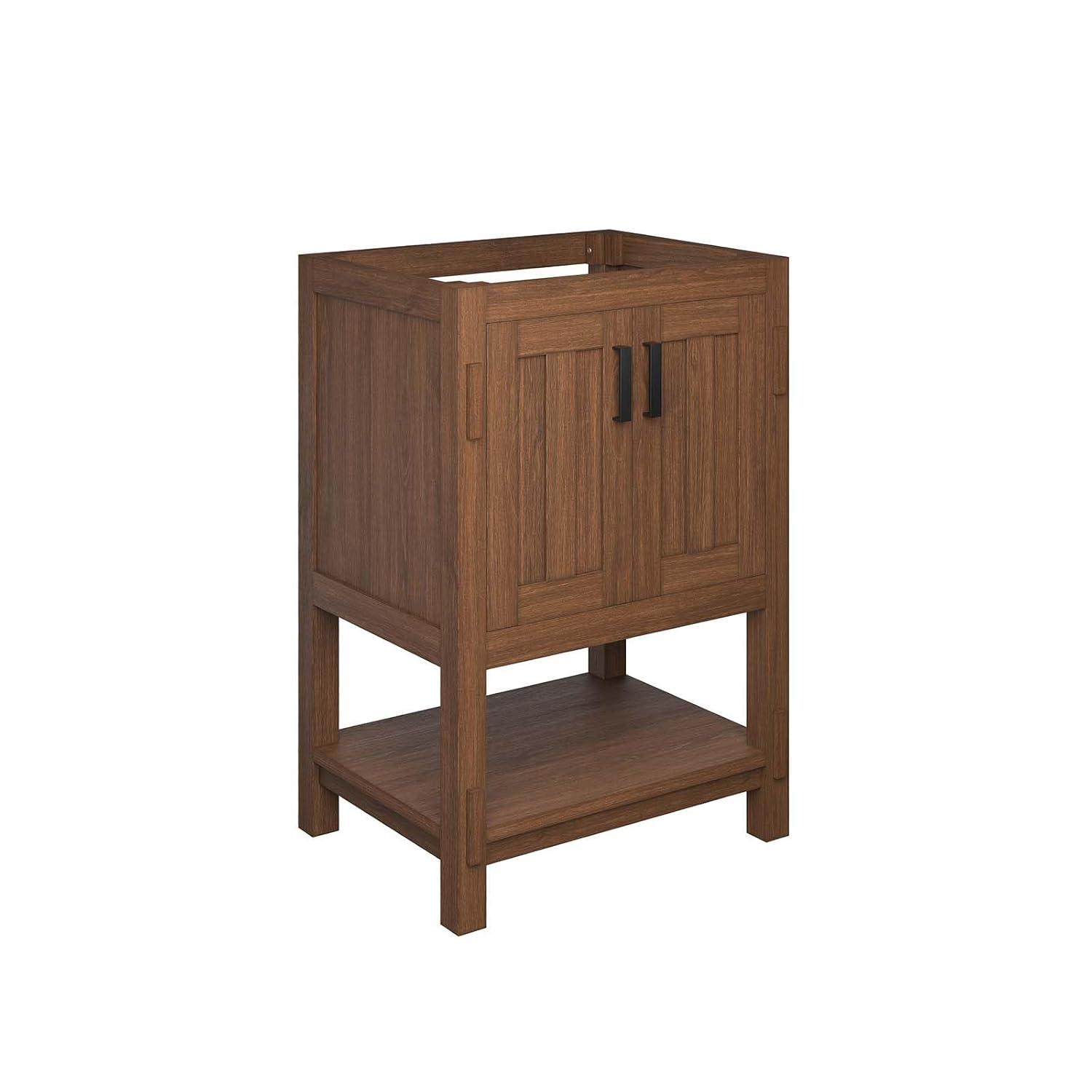 Modway Ashlyn 24” Wood Bathroom Vanity Cabinet (Sink Basin Not Included) in Walnut