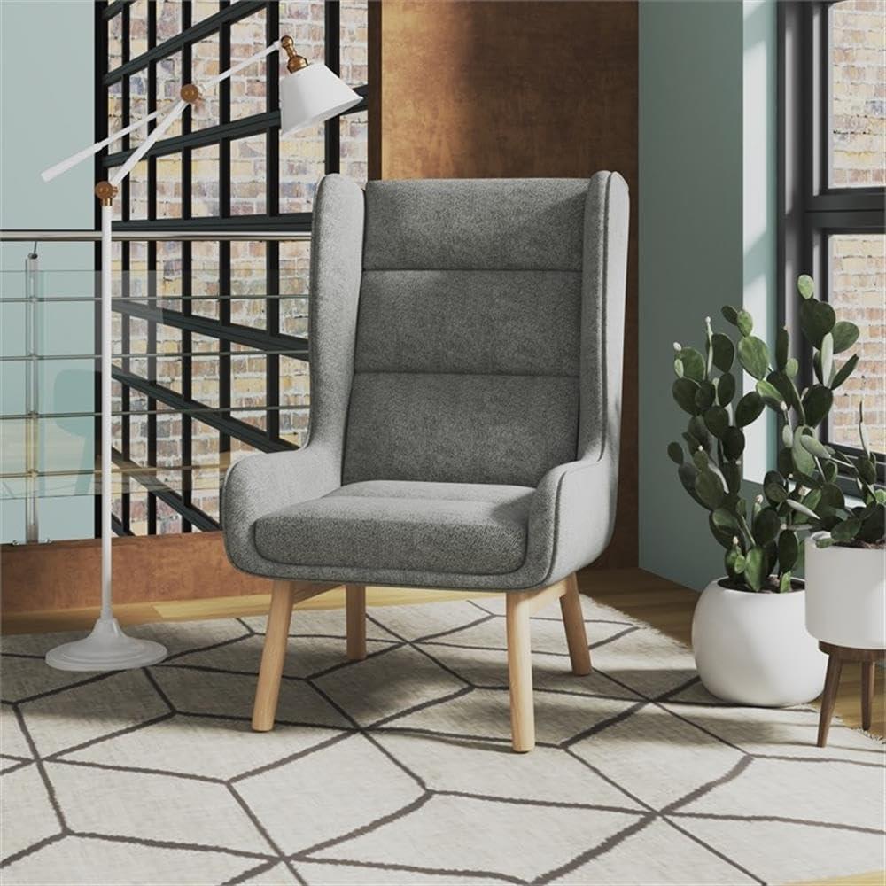 Sampson Graphite and Natural Twill Accent Chair