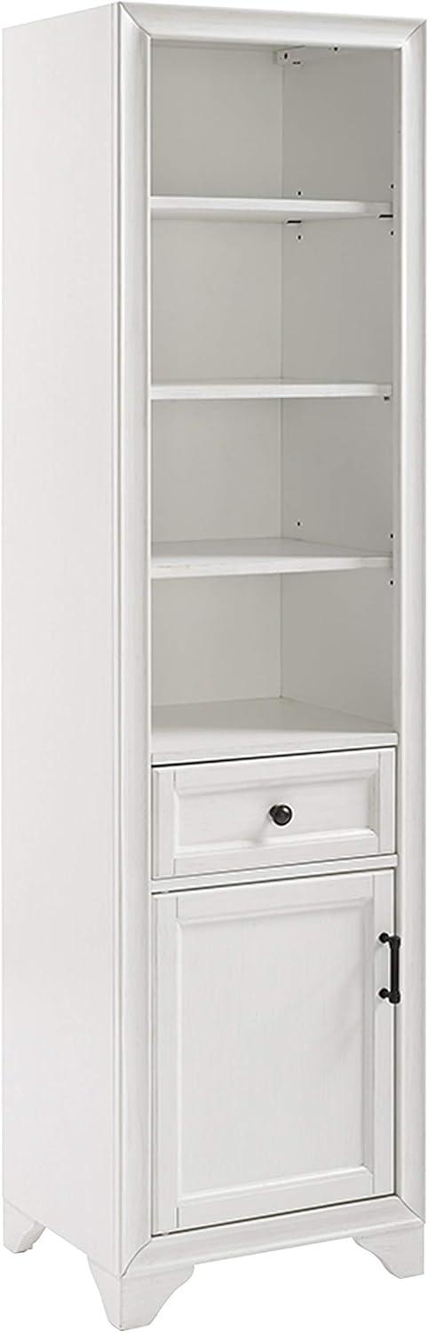 Tara White Linen Cabinet with Adjustable Metal-Hardware Shelving