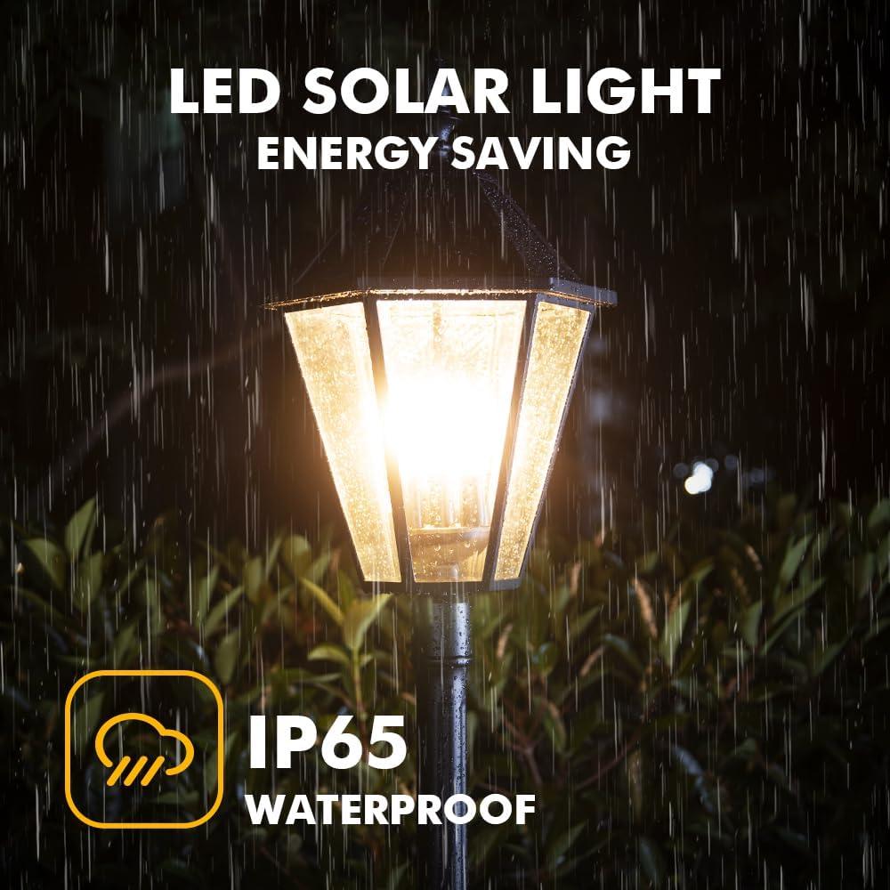 Black Cast Aluminum Traditional Solar LED Lamp Post