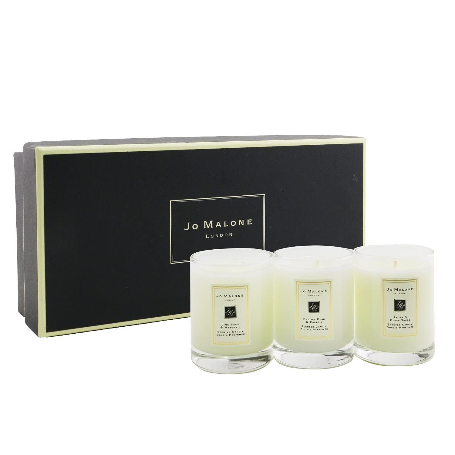 - Travel Candle Collection Lime Basil & Mandarin - English Pear & Fresia - Peony & Blush Suede Each 2oz