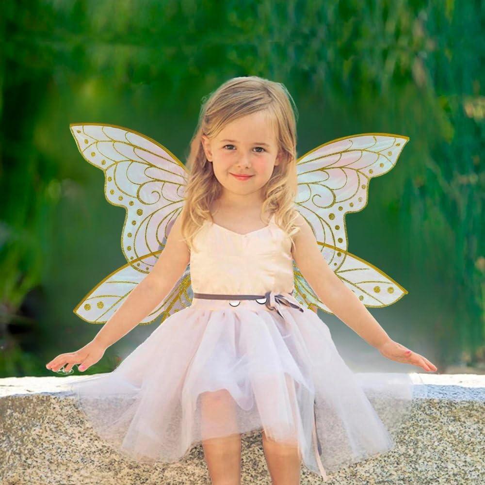 Amscan Glitter Gold Fairy Wings for Adults and Teens, Halloween Costume Accessory