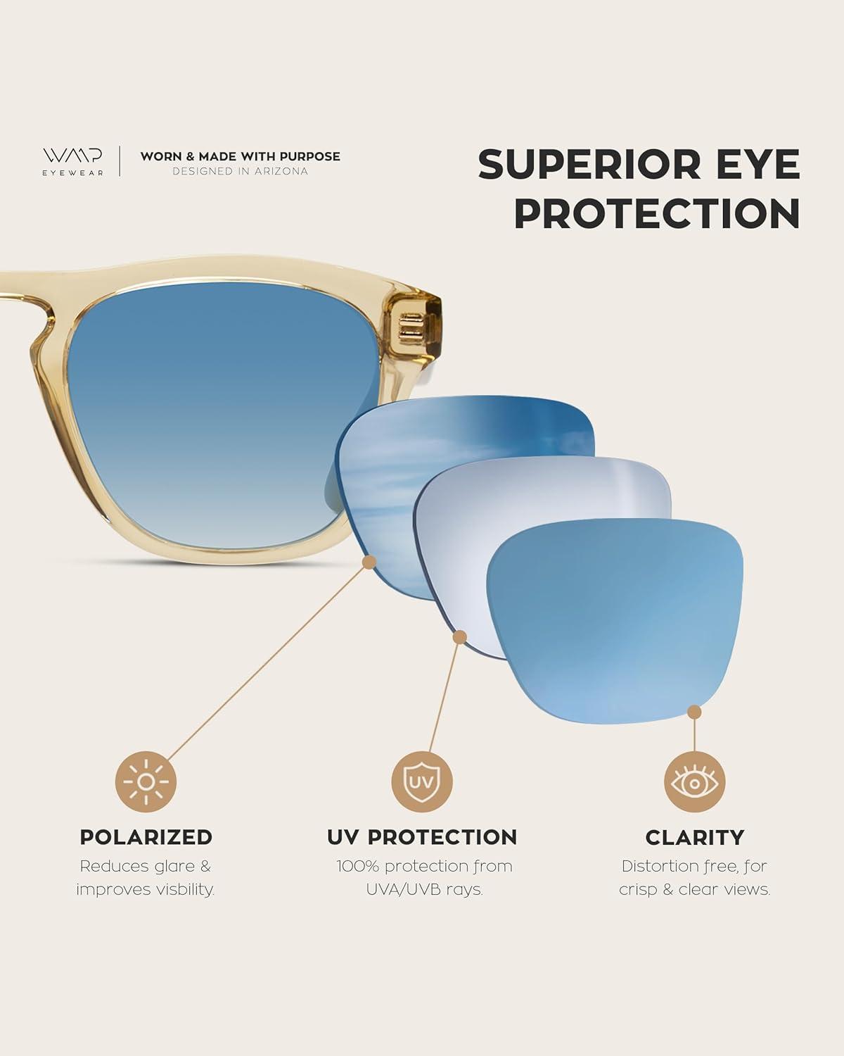 WMP Eyewear Rectangle Polarized Mens Sunglasses