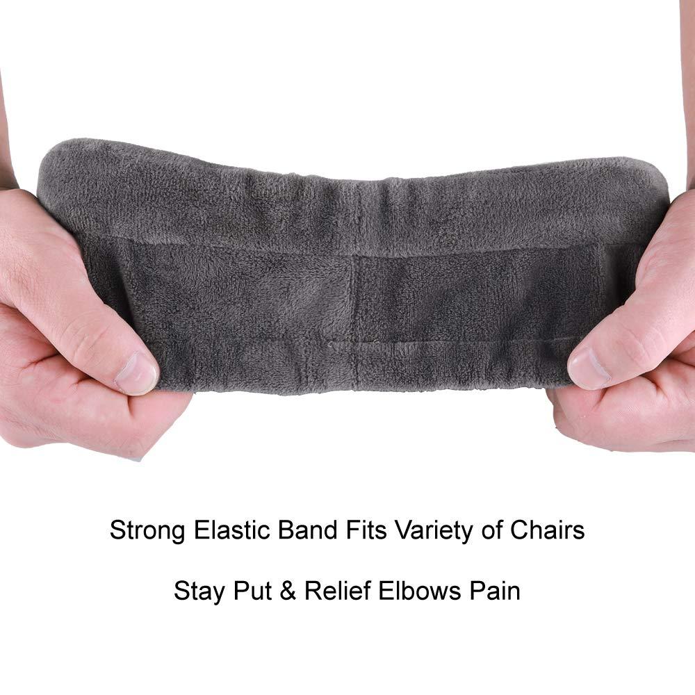 Aloudy Ergonomic Memory Foam Office Chair Armrest Pads, Comfy Gaming Chair Arm Rest Covers for Elbows and Forearms Pressure Relief(Set of 2) (Gray)