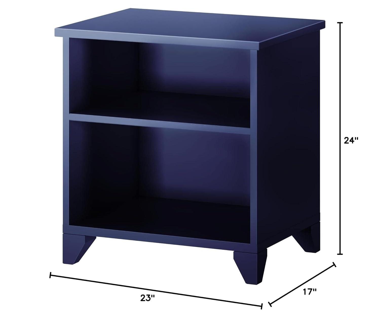 Max & Lily Classic Wood Nightstand with Shelves, Kids Bedside Table/End Table, Small Nightstand for Bedroom, Espresso