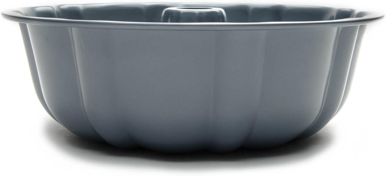 Gray Non-Stick Carbon Steel Fluted Bundt Pan