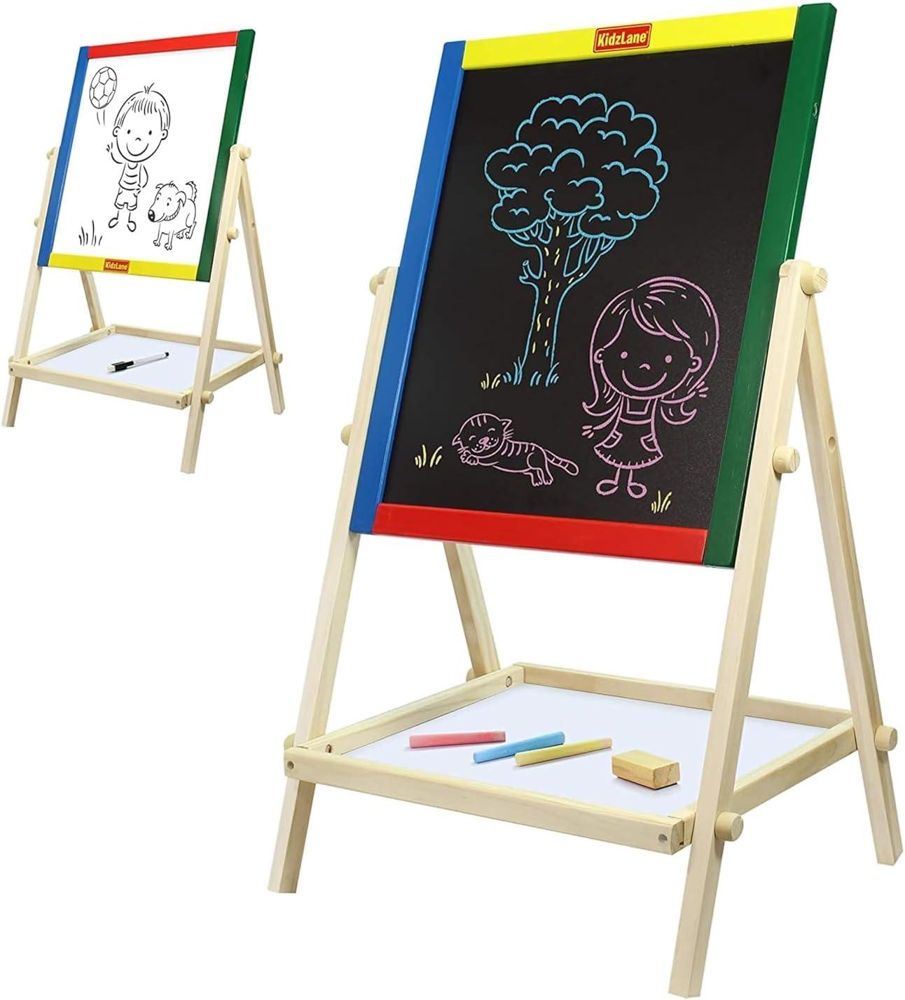 Kidzlane 25.75" Wooden Double-Sided Toddler Art Easel