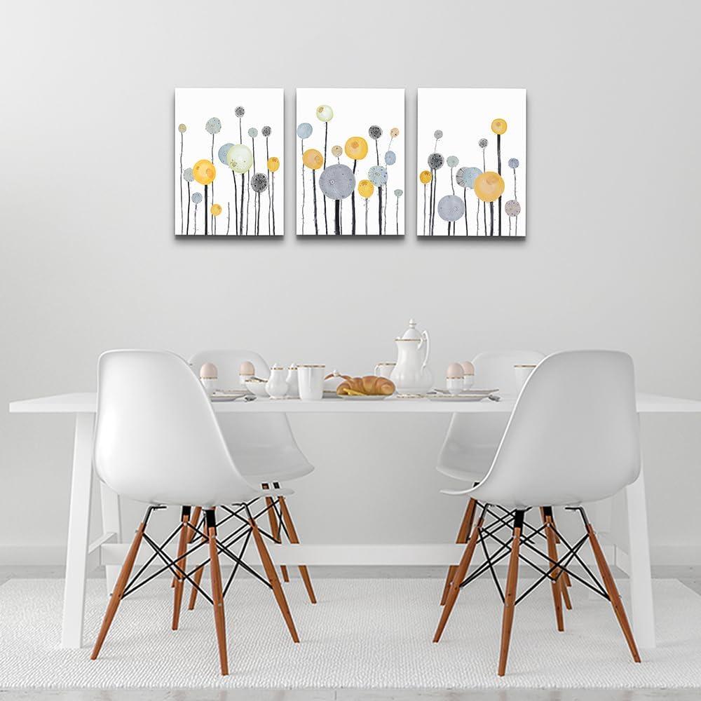 Abstract Dandelion Flowers Watercolor Paintings Canvas Wall Art For Living Room Bedroom Office Wall Decor Modern Wall Pictures Prints Artwork Kitchen Decorations Room Home Decor 3 Piece