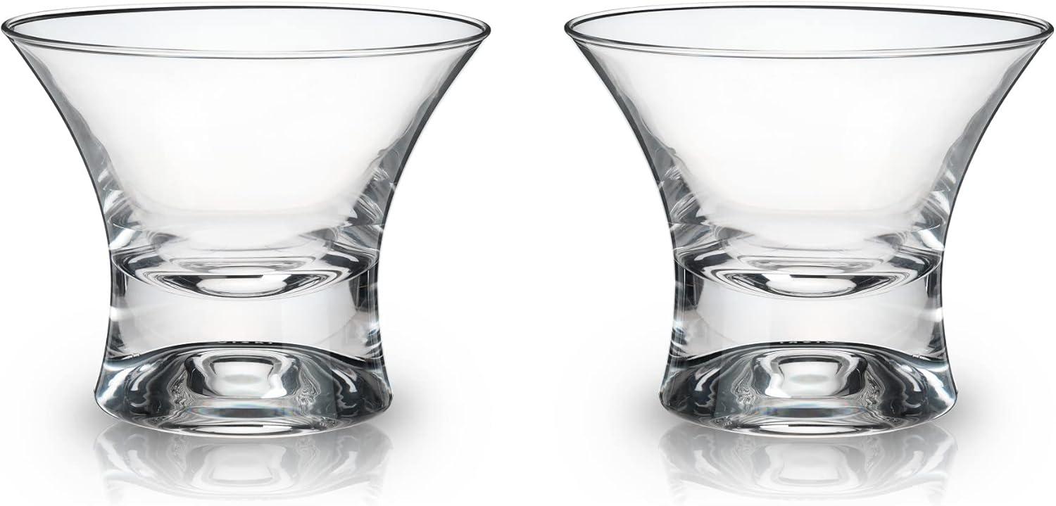 Viski Raye Heavy Base Stemless Crystal Manhattan Glasses (Set of 2)