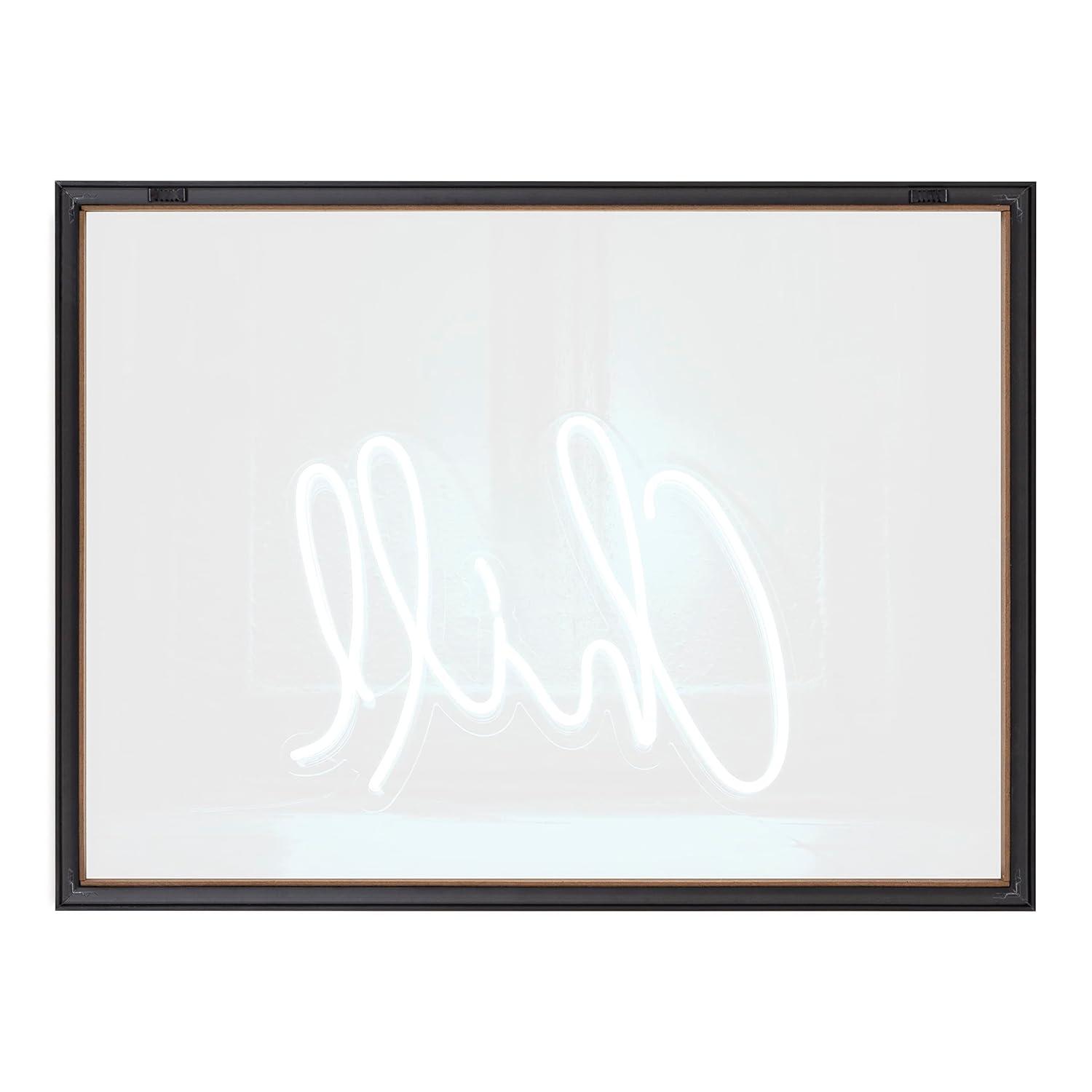 Kate and Laurel Blake Chill Neon Sign Framed Printed Glass by The Creative Bunch Studio, 18x24, Gray