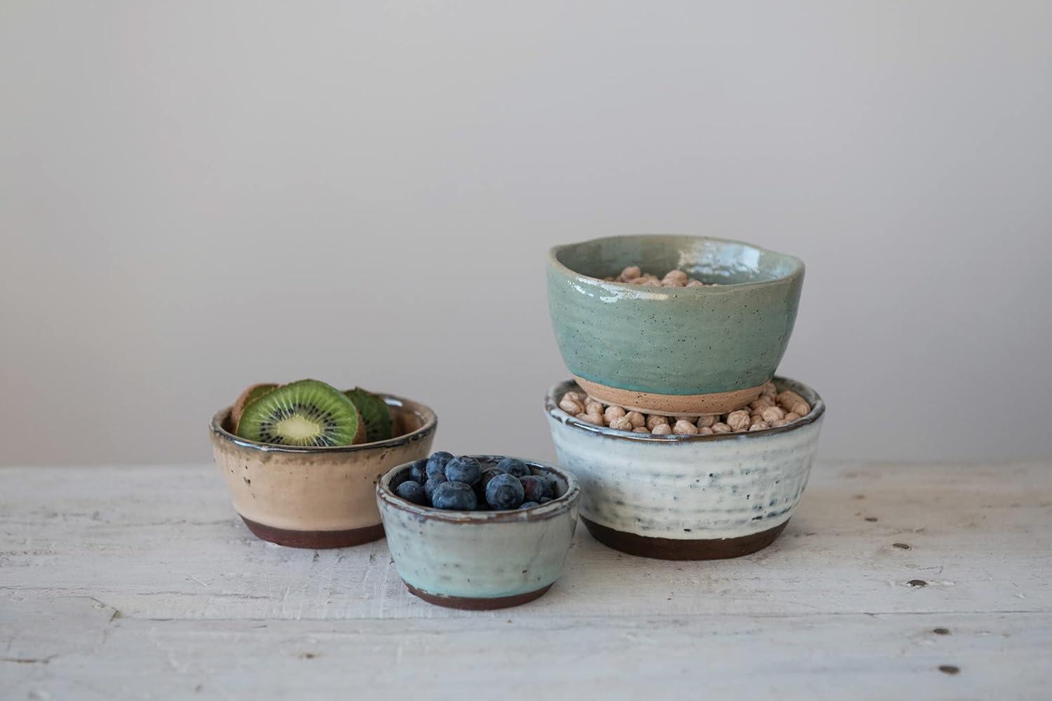 Multicolor Ceramic Reactive Glaze Small Serving Bowls Set