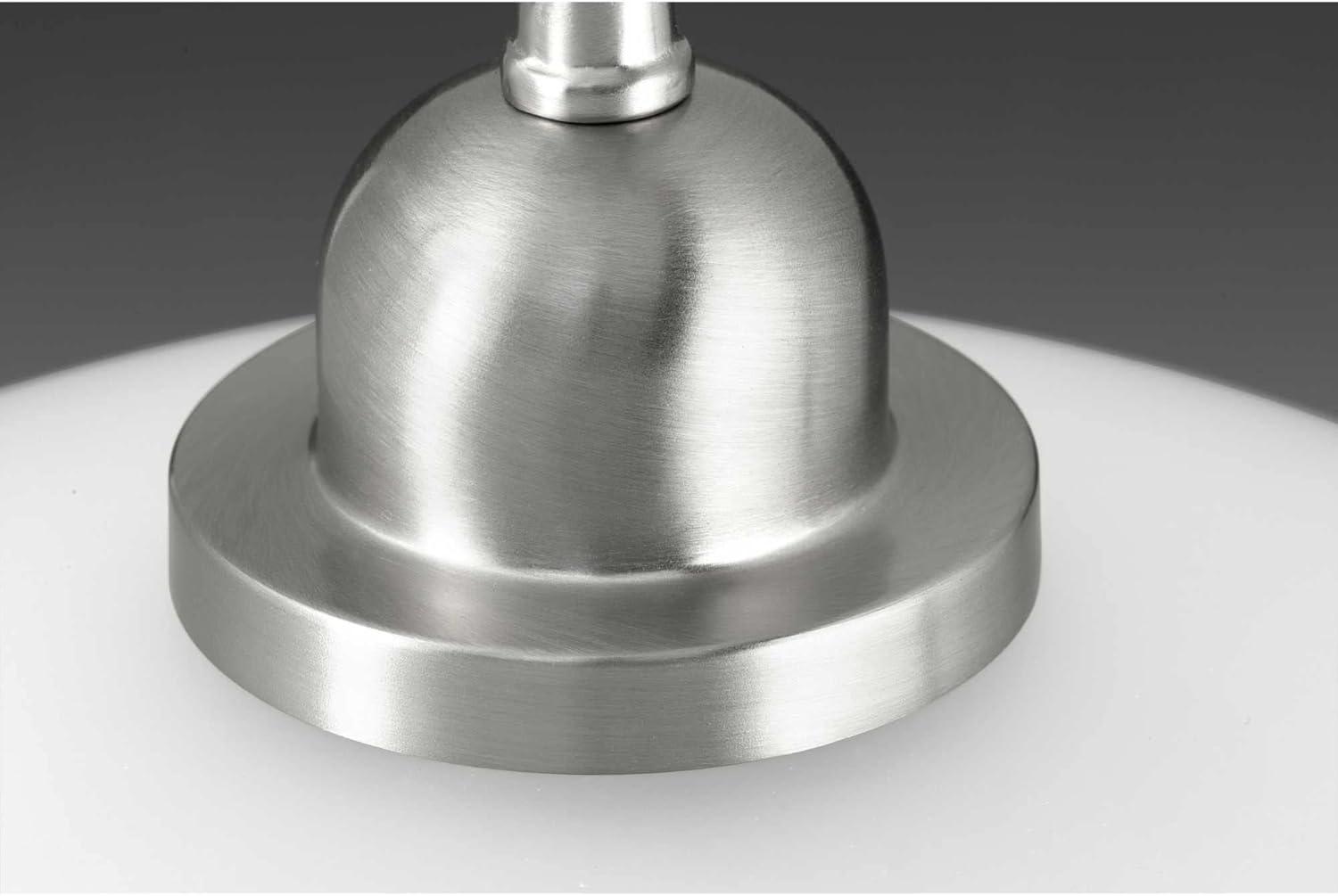 Progress Lighting, Classic Collection, 1-Light Pendant, Brushed Nickel, Etched Glass Shade