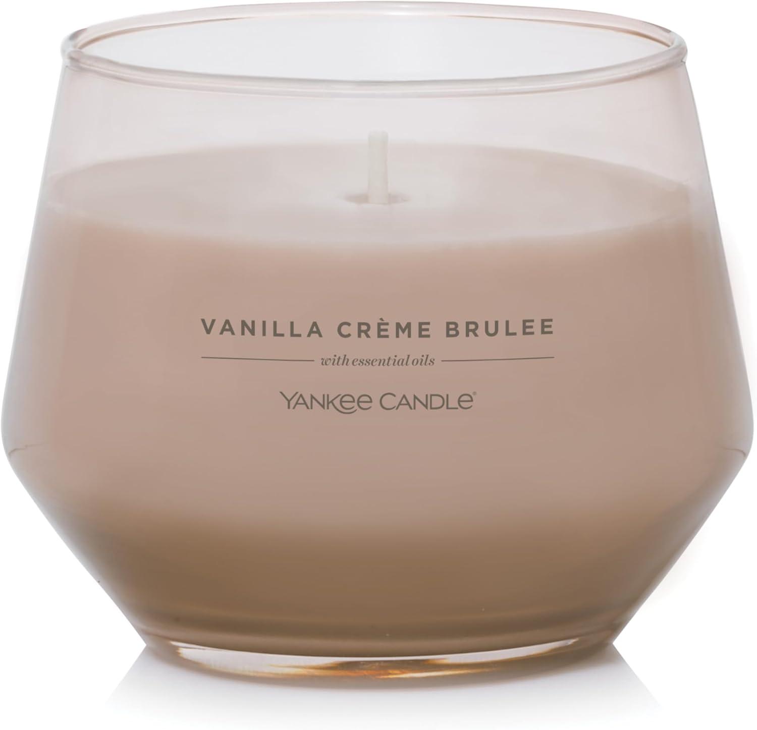 Yankee Candle Studio Scented Candle, Vanilla Crème Brûlée, Premium Plant Wax Blend, 10 oz Jar, Up to 50 Hour Burn Time