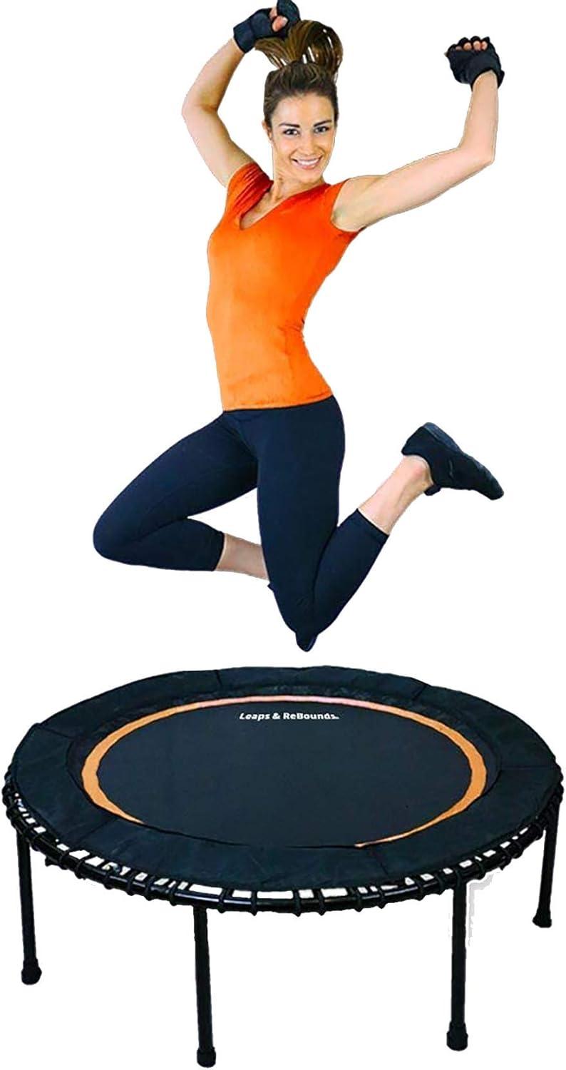 40-Inch Round Orange Fitness Trampoline with Carbon Steel Frame