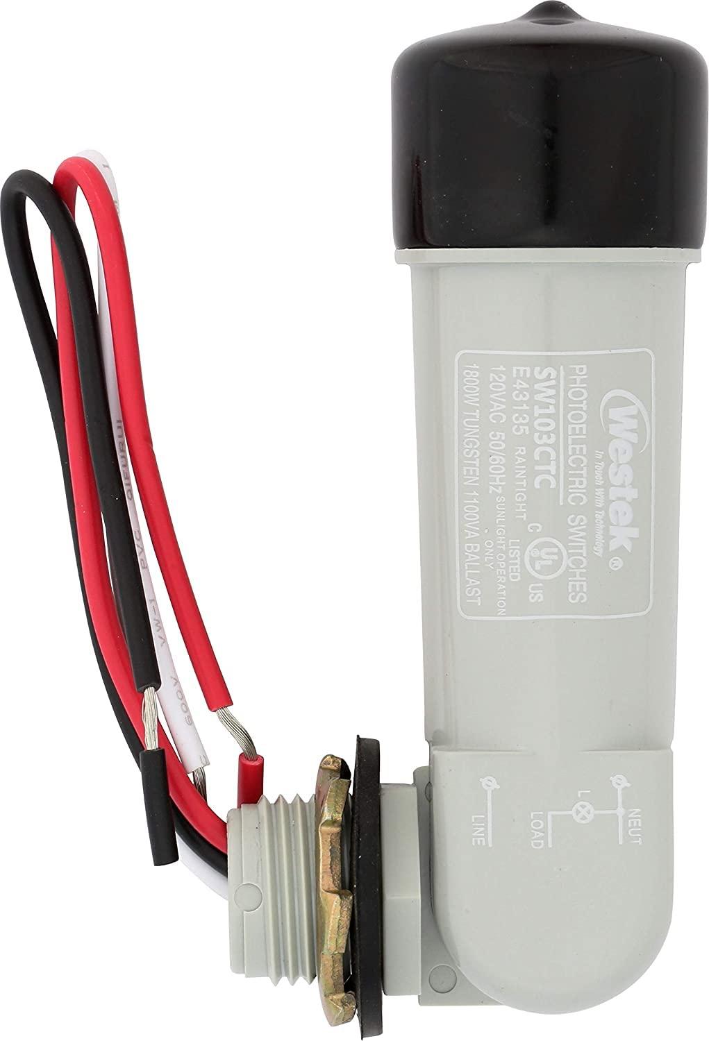 Amertac Black Photoelectric Swivel Eye Light Control 1 pk