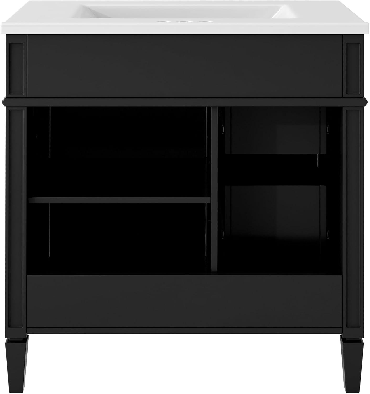 HLILish 30'' Bathroom Vanity With Top Sink, Modern Bathroom Storage Cabinet With 2 Drawers And A Tip-Out Drawer, Single Sink Bathroom Vanity