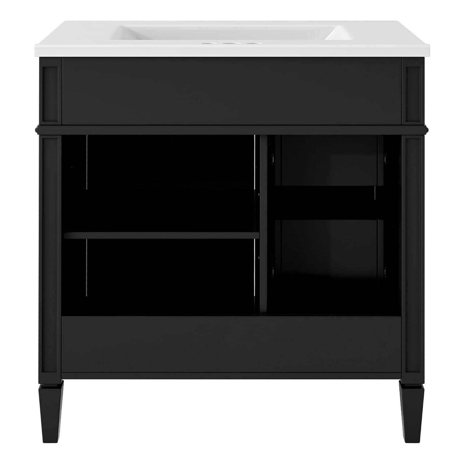 HLILish 30'' Bathroom Vanity With Top Sink, Modern Bathroom Storage Cabinet With 2 Drawers And A Tip-Out Drawer, Single Sink Bathroom Vanity