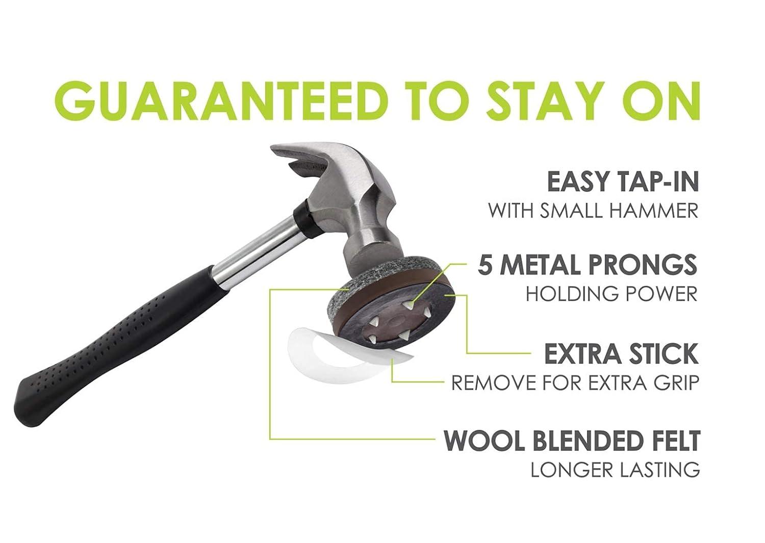 Slipstick Gorillafelt Cb270 Furniture Feet Floor Protectors/Felt Glides (Set Of 8) Tap On Felt Furniture Pads Guaranteed To Stay On, 1-1/2 Inch Round Sliders (Set of 8)