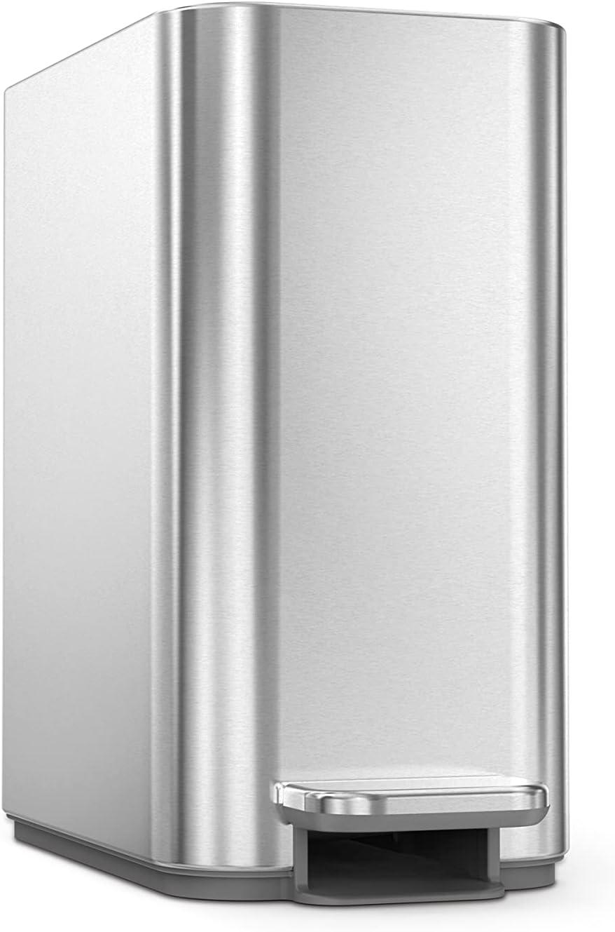 Simplehuman 5 Liter / 1.3 Gallon Slim Steel Step Trash Can