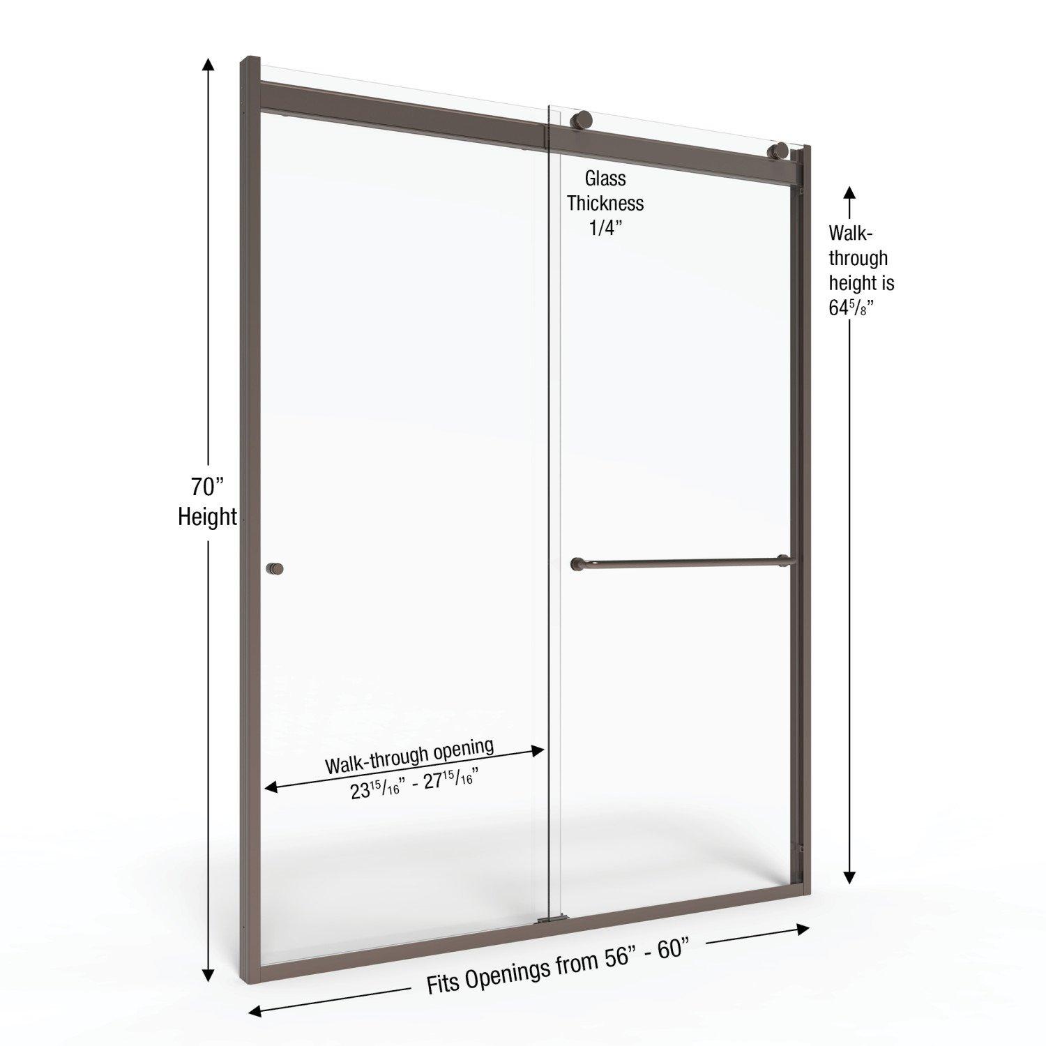 Rotolo 60" W x 70" H Semi-Frameless Shower Door