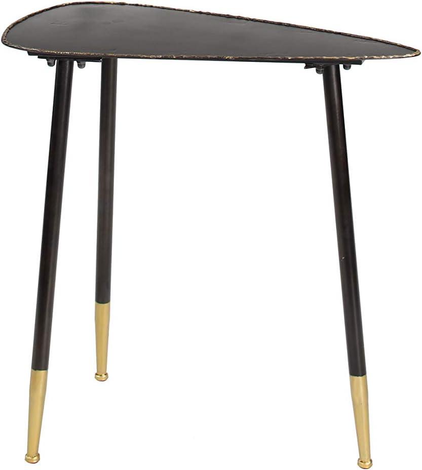 Black Solid Triangle 24" Metal Accent Table