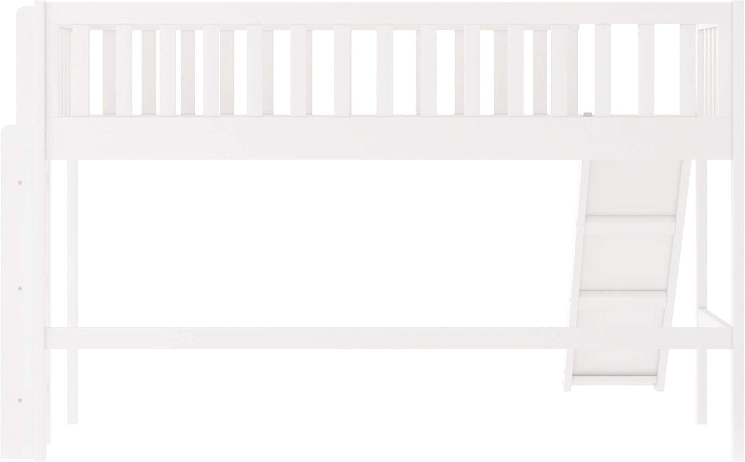 Twin Loft Bed with Slide,Wood Loft Bed Low Profile for Boys Girls, Built-in Ladder and Guard Rail,No Box Spring Needed