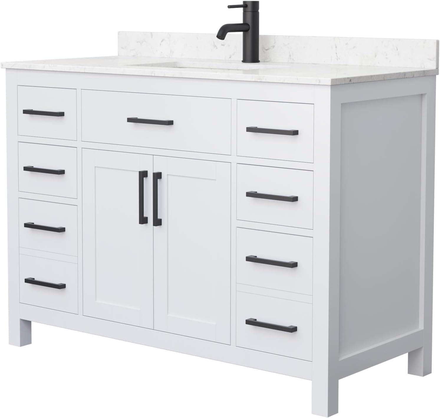 Beckett 48" Freestanding Single Bathroom Vanity with Cultured Marble Top