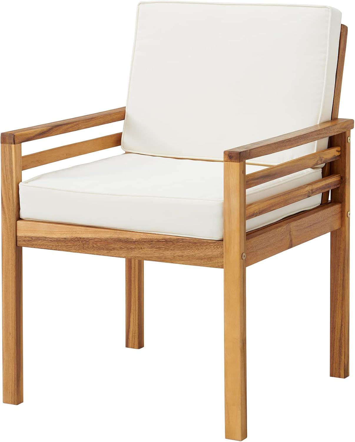 Alaterre Furniture Okemo Acacia Outdoor Dining Chair with Cushion