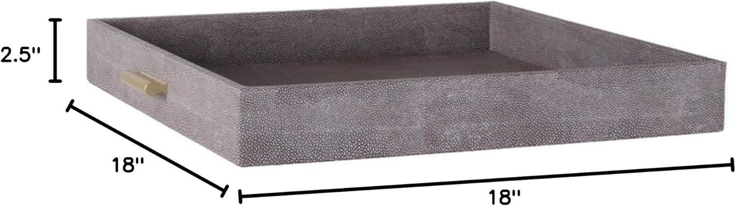 Slate Shagreen Medium Tray with Gold Handles