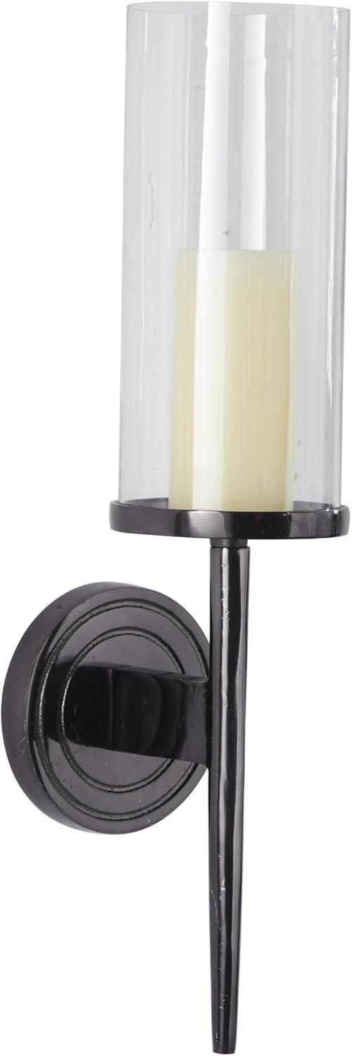 DecMode Black Aluminum Wall Sconce