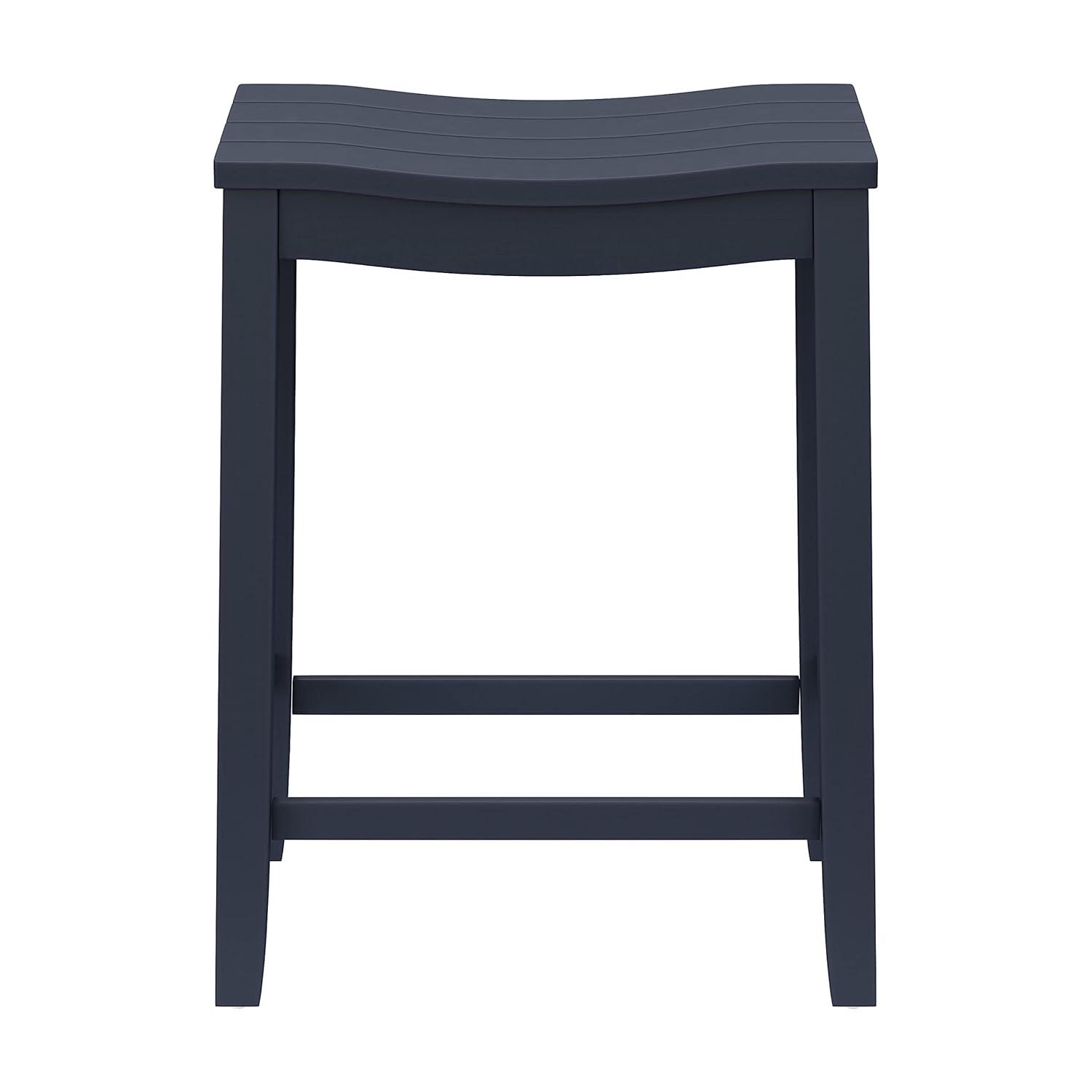 Hillsdale Furniture 24" Fiddler Backless Wood Counter Height Barstool Navy : Matte Finish, Fixed Height