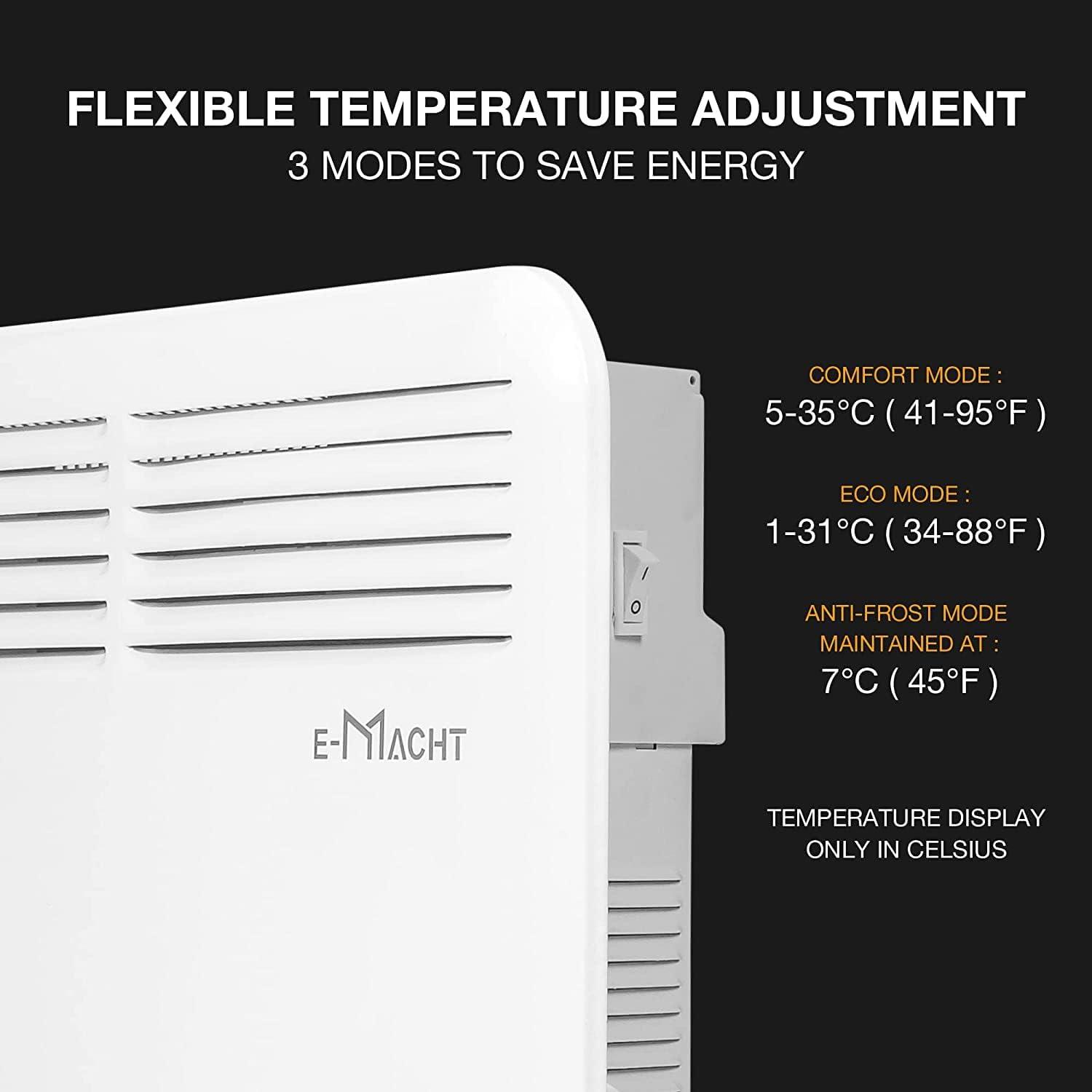 1500W Electric Space Heater, Freestanding, Large Room, Convection, Adjustable LED Digital Thermostat