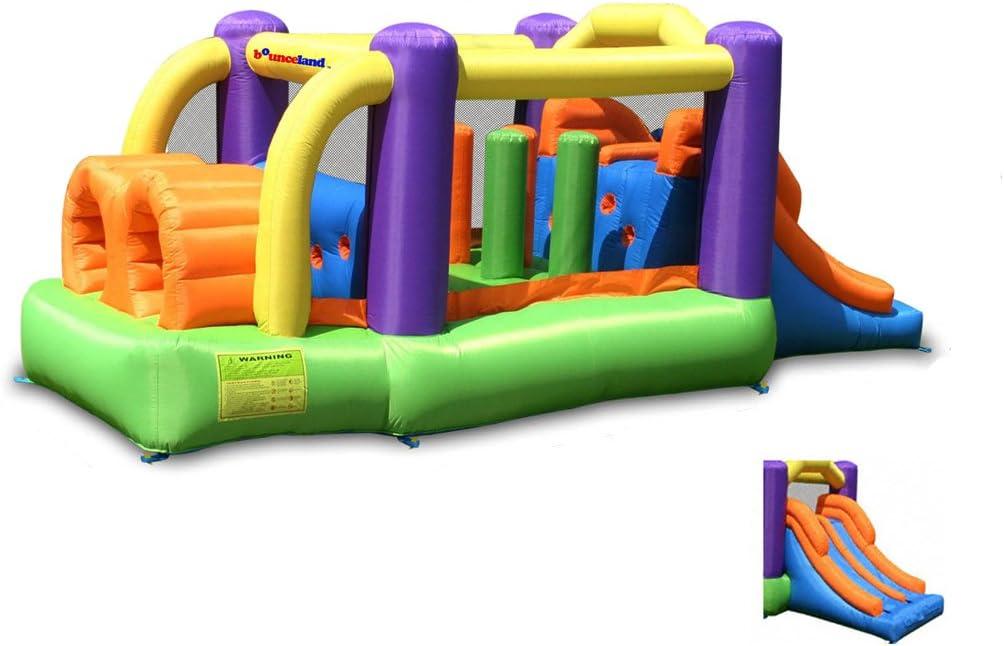 Colorful Inflatable Obstacle Course Bounce House with Slide