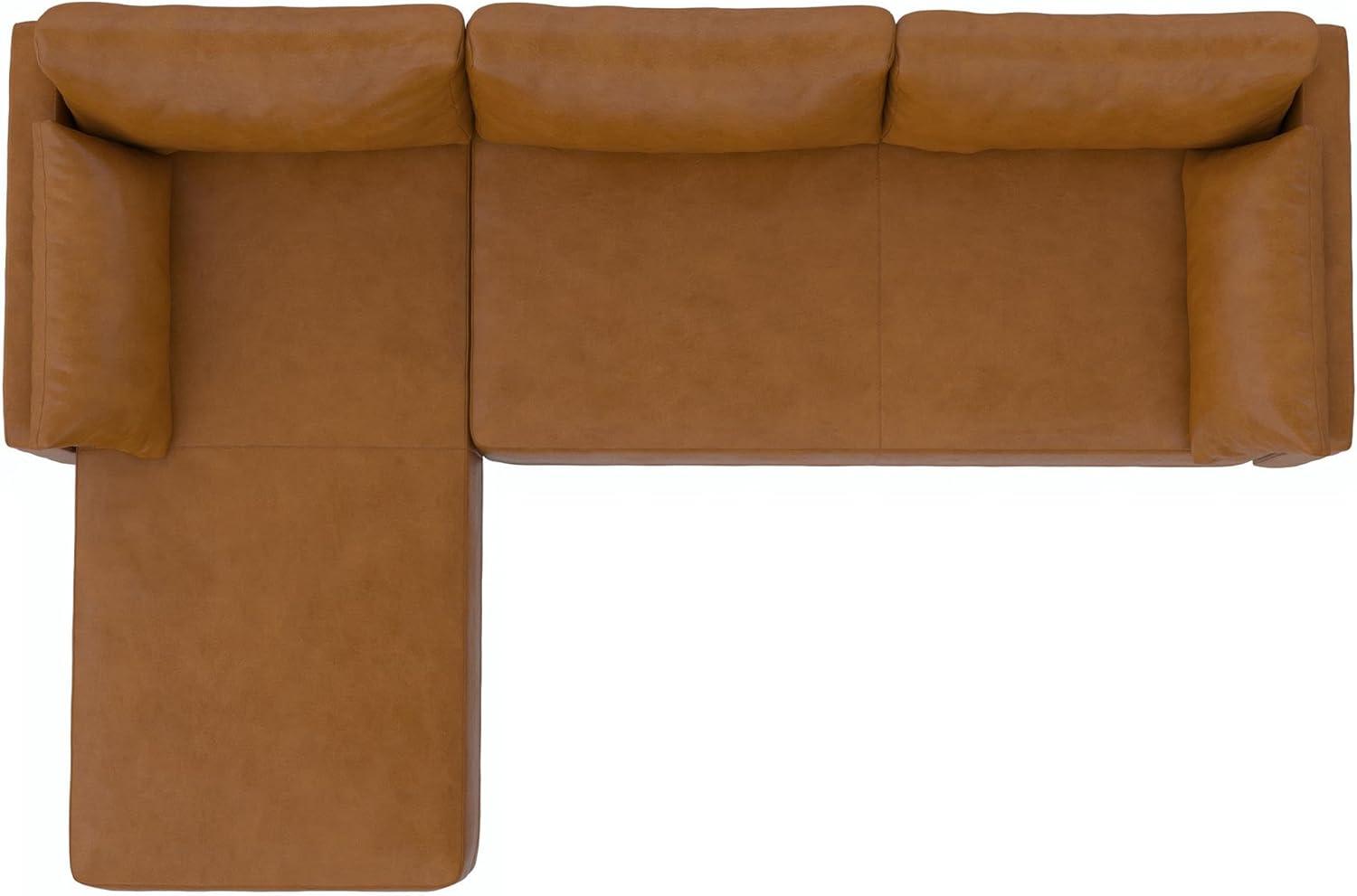 Dorel Living Kindra Sectional Sofa, Camel Faux Leather