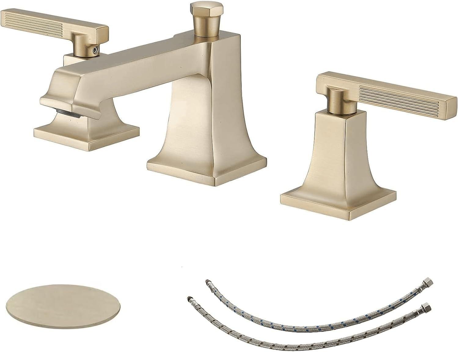 Widespread 2-handle Bathroom Faucet with Drain Assembly