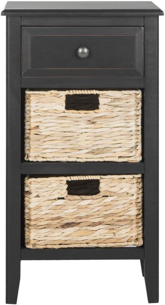 Everly Drawer Side Table - Black - Safavieh.