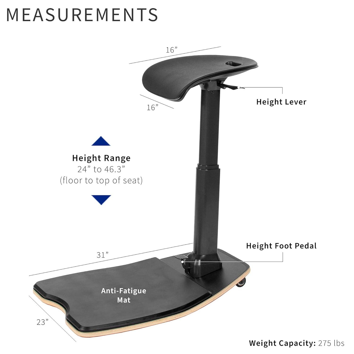 Vivo VIVO Ergonomic Leaning Chair with Anti-Fatigue Mat
