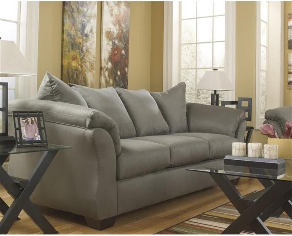 Signature Design by Ashley Darcy Fabric Sofa in Cobblestone