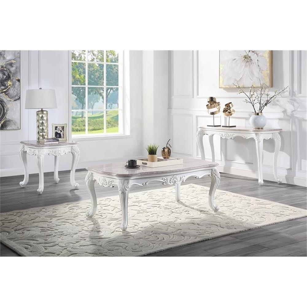ACME Ciddrenar Coffee Table in Beige and White