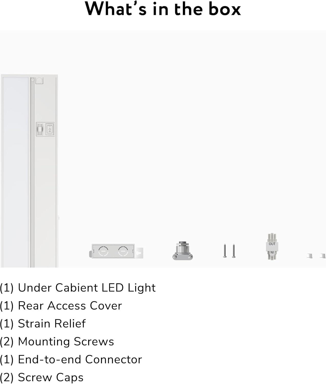 LAGOM 18" Direct Wire Dimmable LED Under Cabinet Lights, Selectable 2700K/4000K/5000K