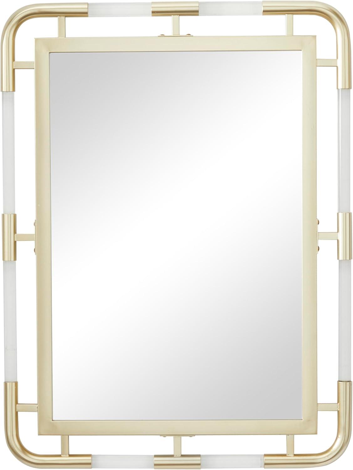 CosmoLiving by Cosmopolitan 24" x 32" Gold Wall Mirror with Acrylic Details